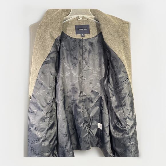 Lands End Women's 16T Luxe Wool Pea Coat Medium Heather Gray - Picture 2 of 8